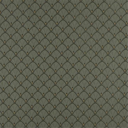 Designer Fabrics Designer Fabrics D301 54 in. Wide ; Hunter Green And Gold Fan Jacquard Woven Upholstery Fabric D301